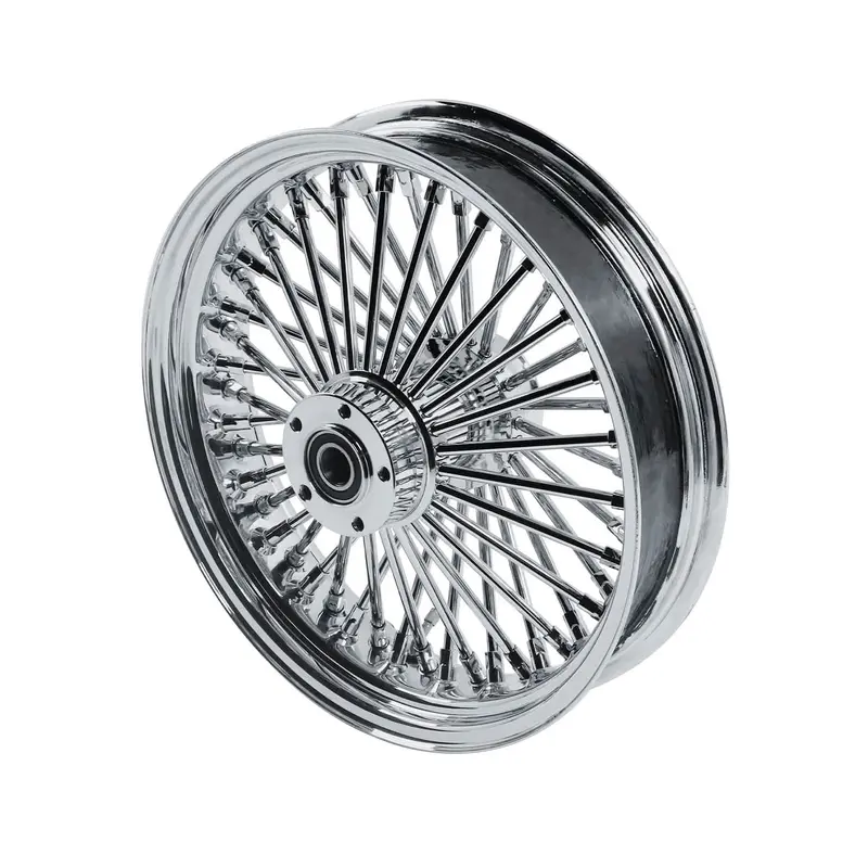 16*3.5" Rear Wheel Chrome Fat Spokes Rim For 00-07 Harley Dyna/Softail/Touring – Dual Bearing (1" & 3/4") W/ Reducer Back Order 1