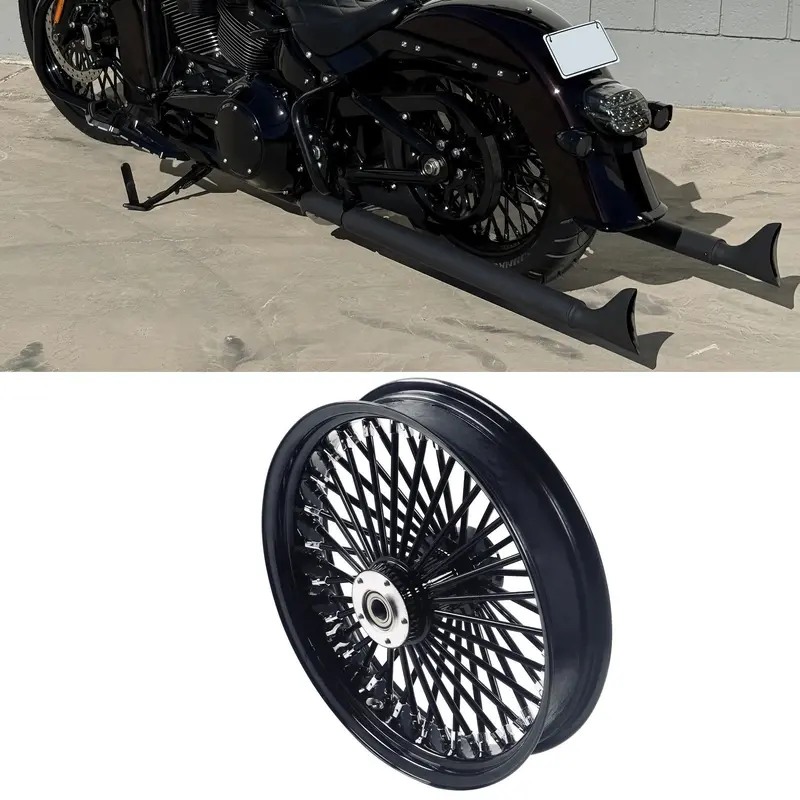 18*3.5'' Rear Wheel Fat Spokes For 08-Up Softail/Dyna/Sportster With Abs Wheel 1