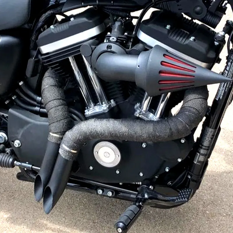 1984-Up 2" Laf Drag Pipes Wrapped Exhaust For Harley Softail Sportster 883 5