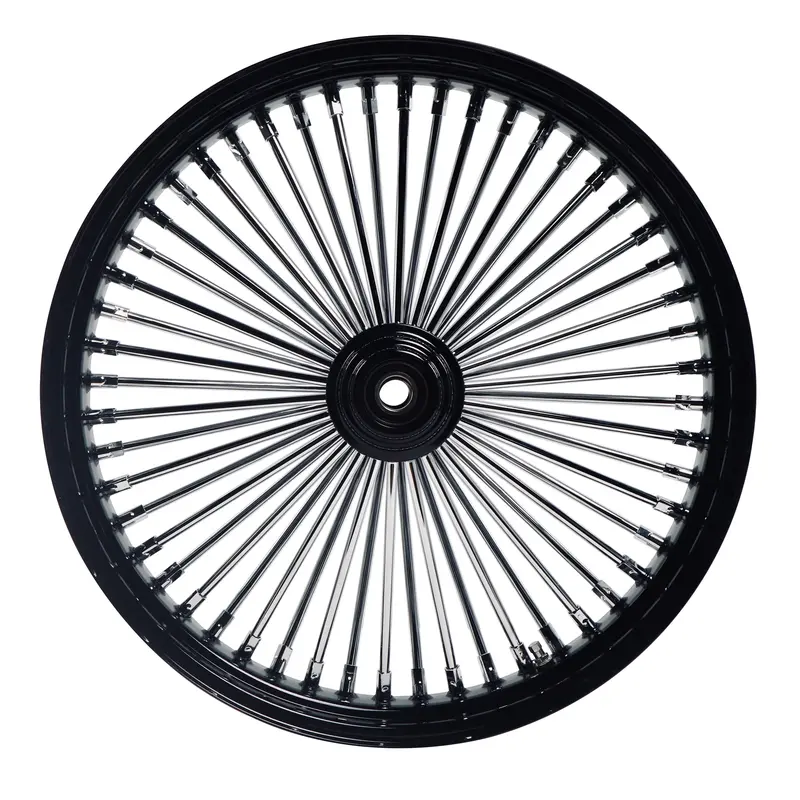 21*3.5'' Front Wheel For 00-06 Softail Harley 21 Wheel Updating,  Laced Fat Spoke Wheel Black 1