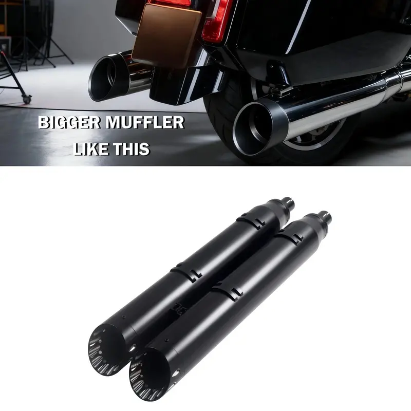 4.5'' Slip-On Black Mufflers For Indian Baggers 2014-Up, Performance And Aggressive Back Order 1
