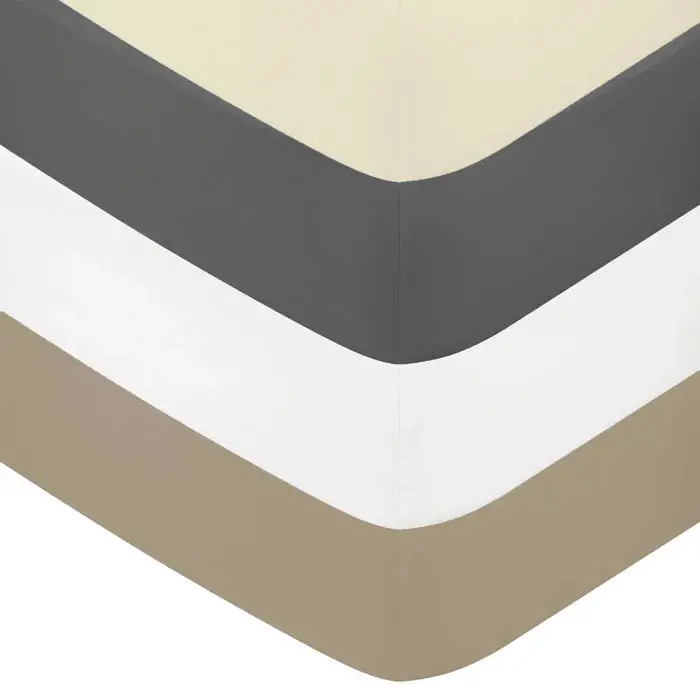 400 Thread Count Sateen Fitted Sheet Brown 1