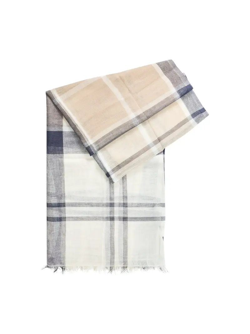 Abigail Tartan Scarf Navy 1