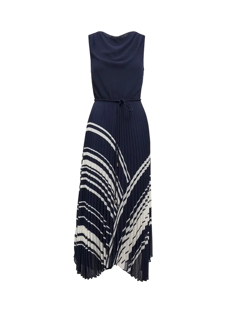 Addie Pleated Midi Dress Blue 1