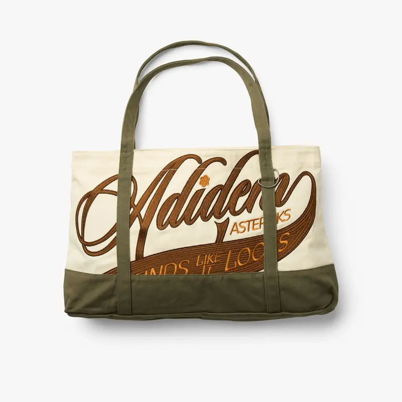Adidem Asterisks Chainstitch Script Tote Bag Beige 1