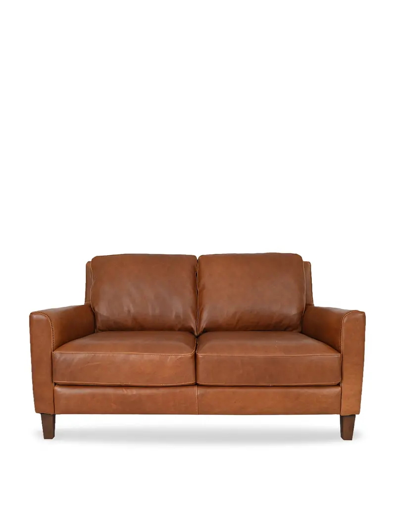 Albard Brown Leather 2 Seater Sofa 1