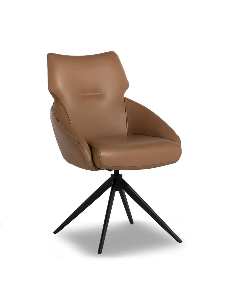 Allier Leather Swivel Dining Chair 1