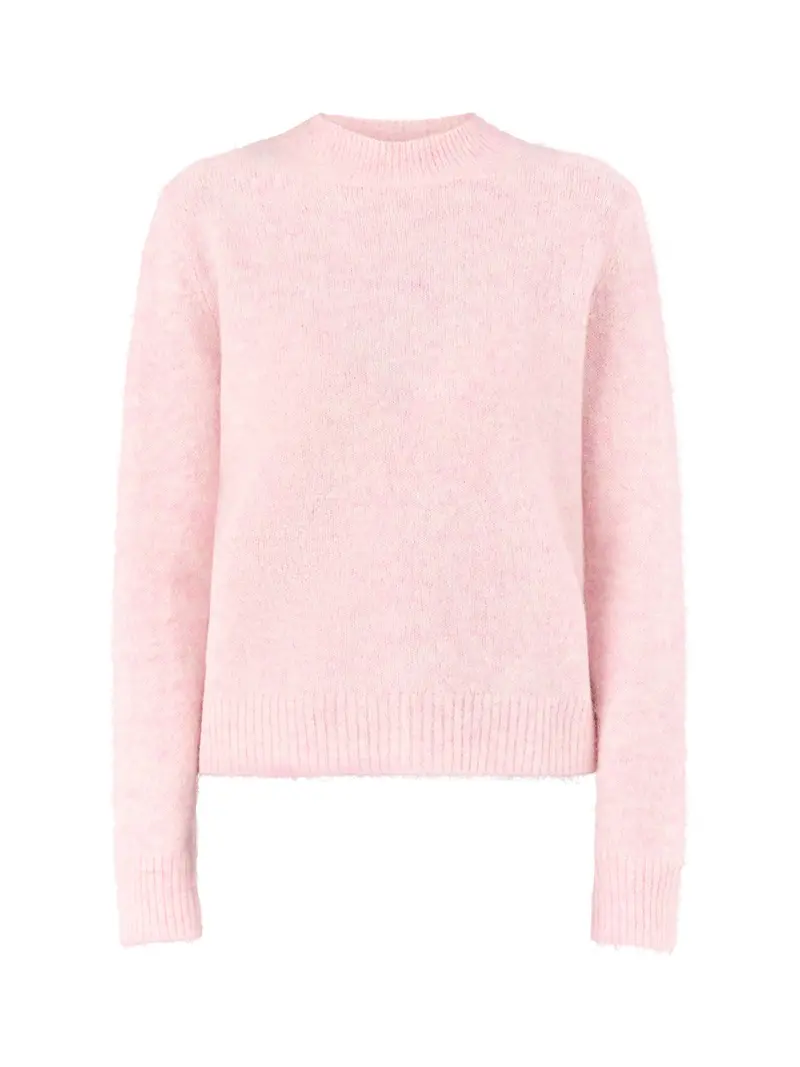 Alpaca Long Sleeve Neat Fit Jumper Pink 1