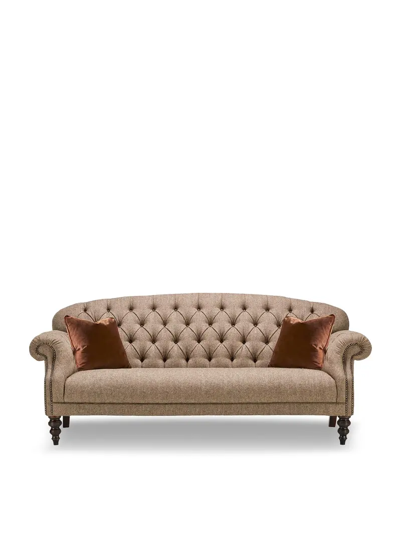 Arbroath Brown Fabric 3 Seater Sofa 1