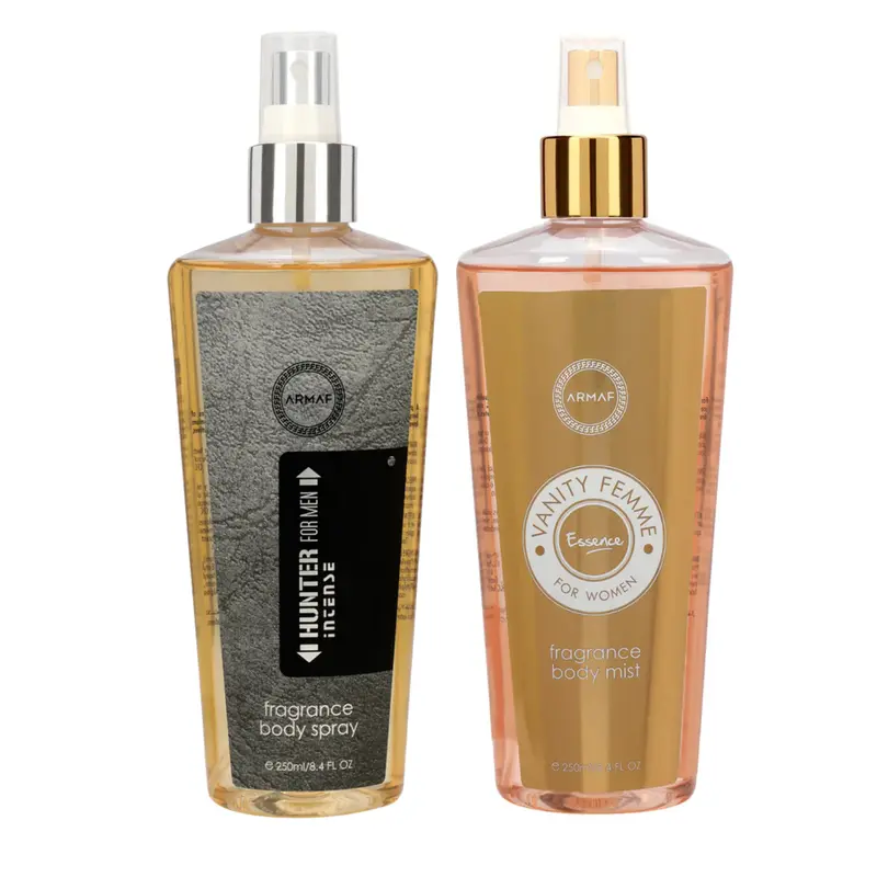 Armaf Hunter Intense & Vanity Femme Essence Fragrance Body Mist For Men & Women - 250Ml Each (Pack Of 2) 1