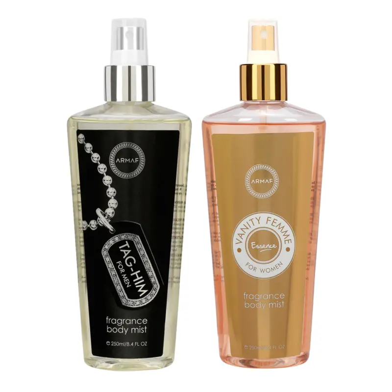 Armaf Tag Him & Vanity Femme Essence Fragrance Body Mist For Men & Women - 250Ml Each (Pack Of 2) 1