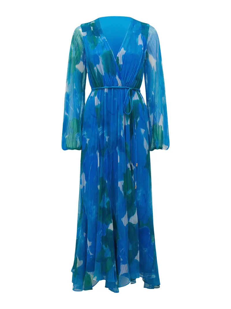 August Printed Plisse Midi Dress 1