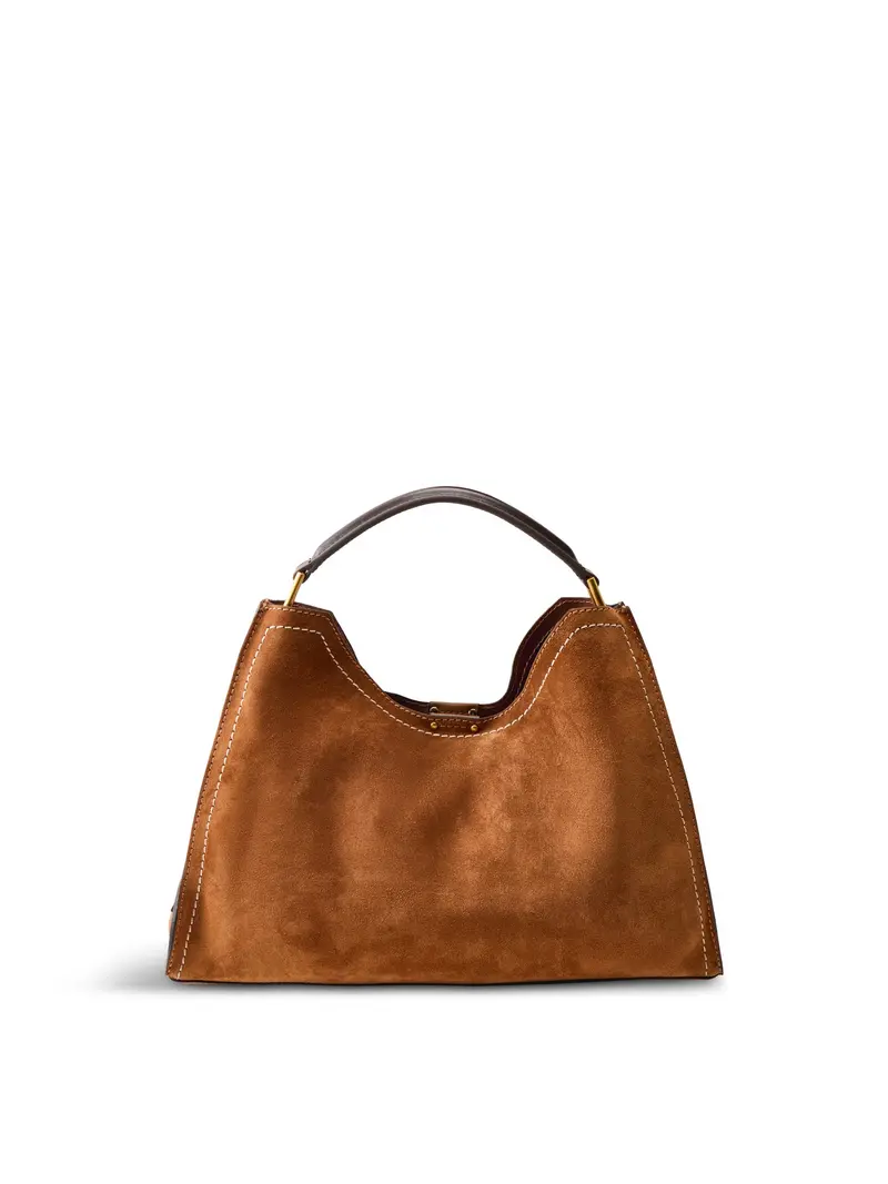 Aurora Large Top Handle Leather Tote Tan 1