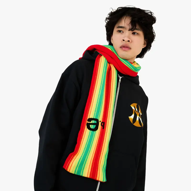 B.Eautiful X Sara Yukiko Infinity Knit Scarf Red / Rainbow 1