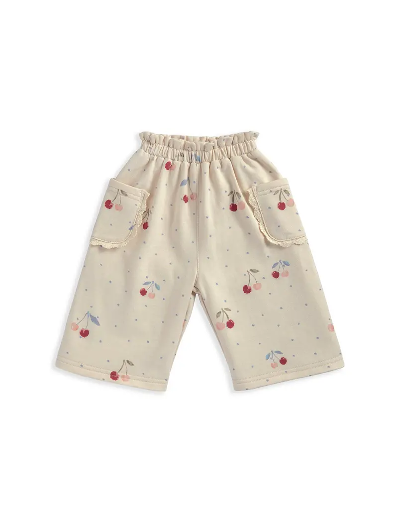 Baby Cherry Print Joggers Cream 1