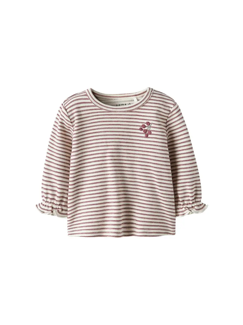 Baby Long Sleeve O-Neck Top Red 1