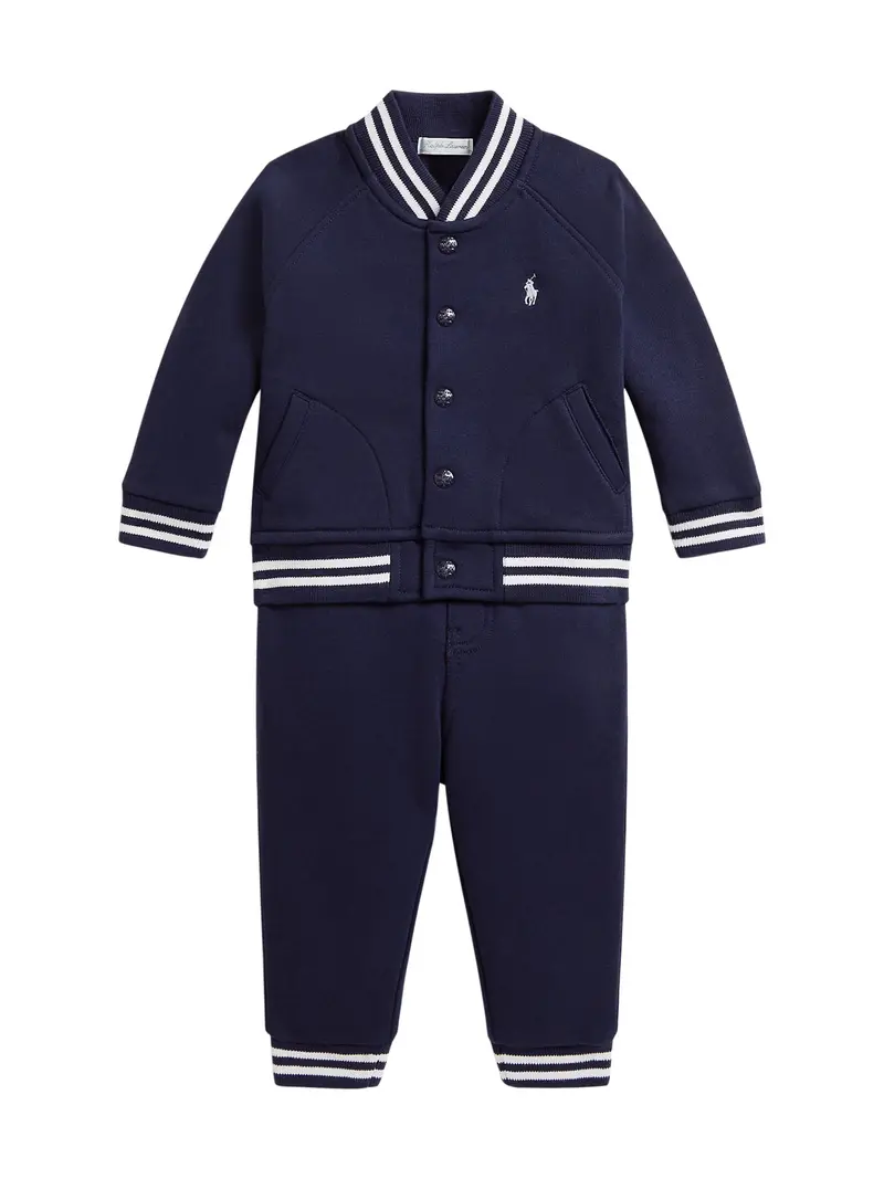 Babys' Knit Pant Set Navy 1