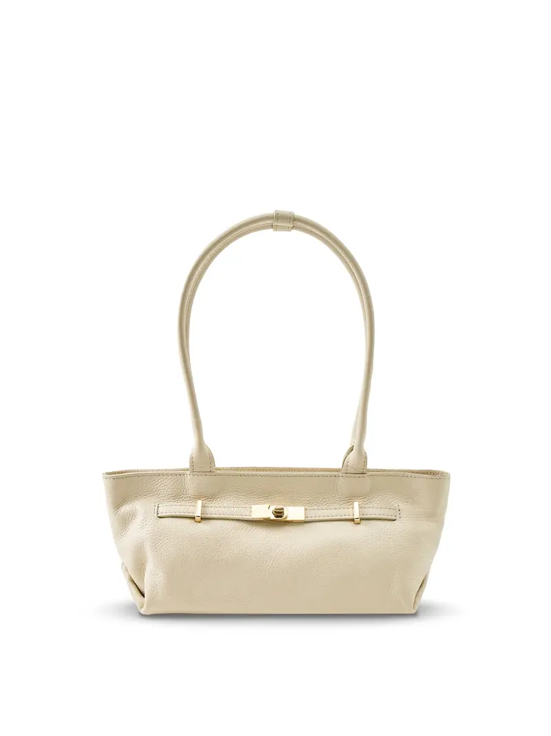 Bacil Long Handle Suede Bag Cream 1