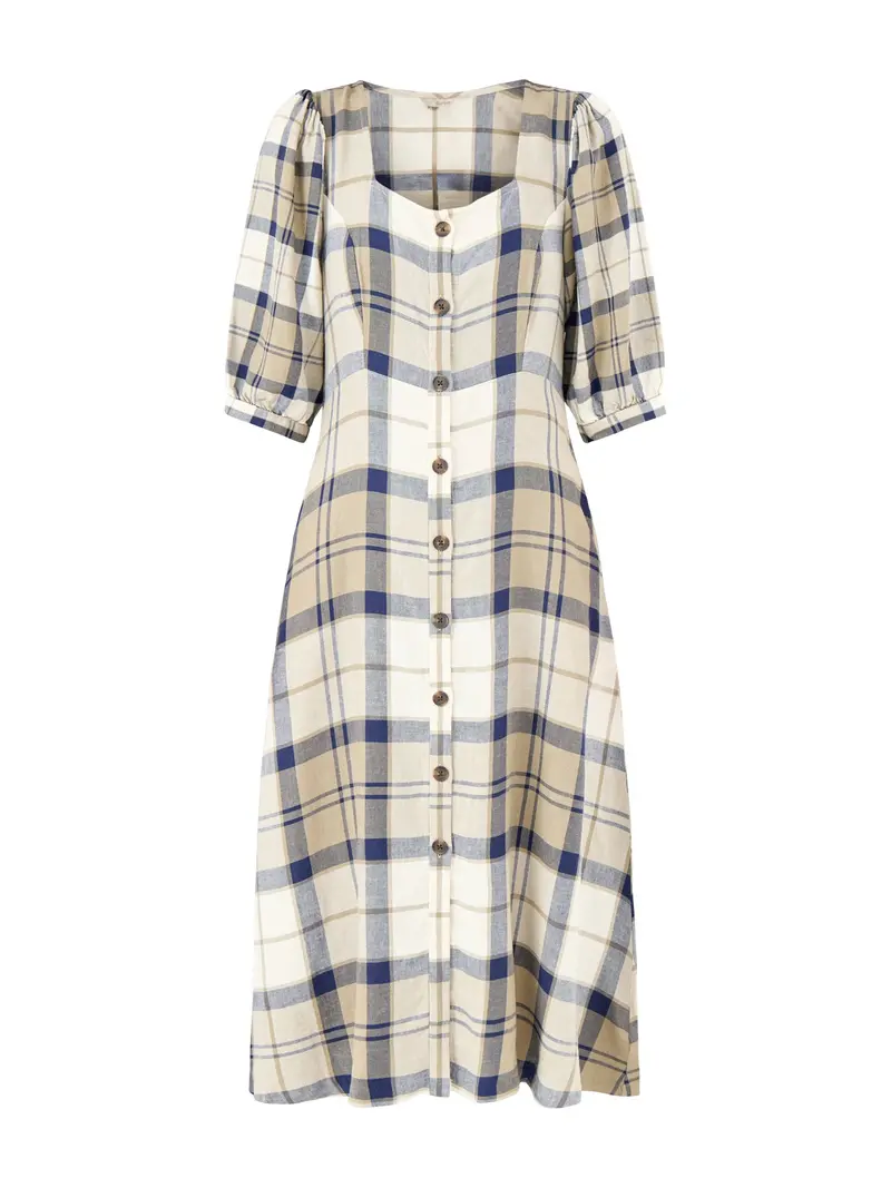 Ballina Midi Dress Navy Tartan 1