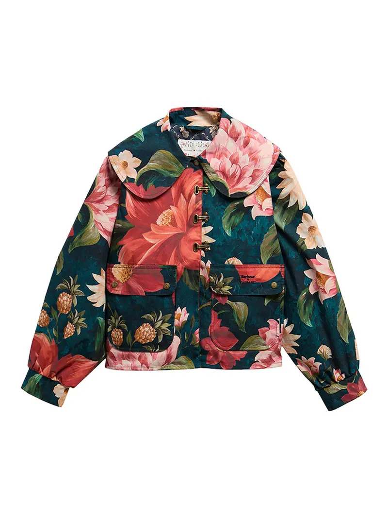 Barbour X Farm Rio Wild Flower Casual Jacket Navy 1