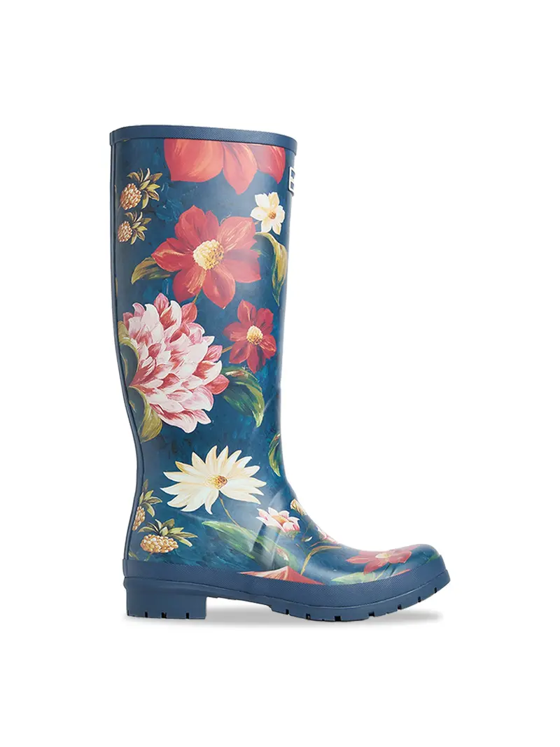 Barbour X Farm Rio Wild Flower Wellington Boots Navy 1