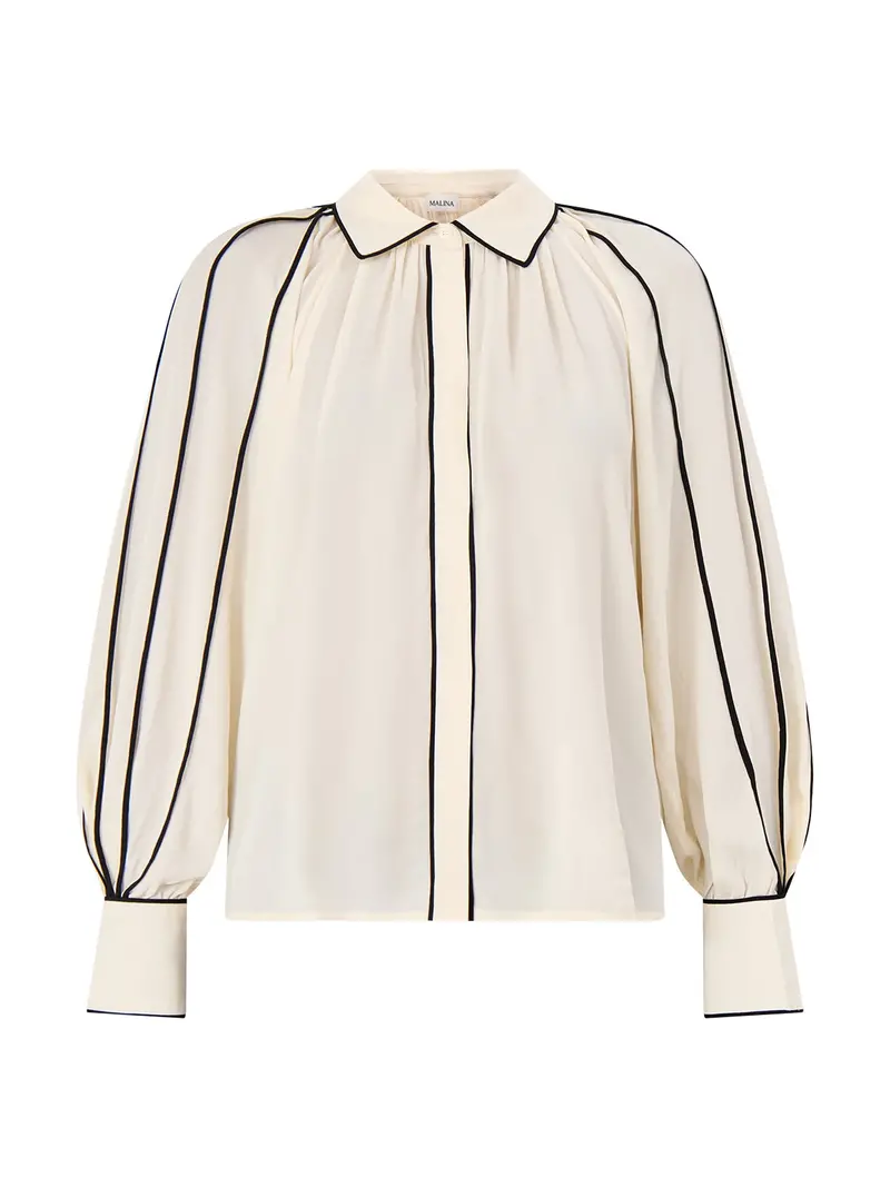 Bea Contrast Edge Chiffon Blouse 1