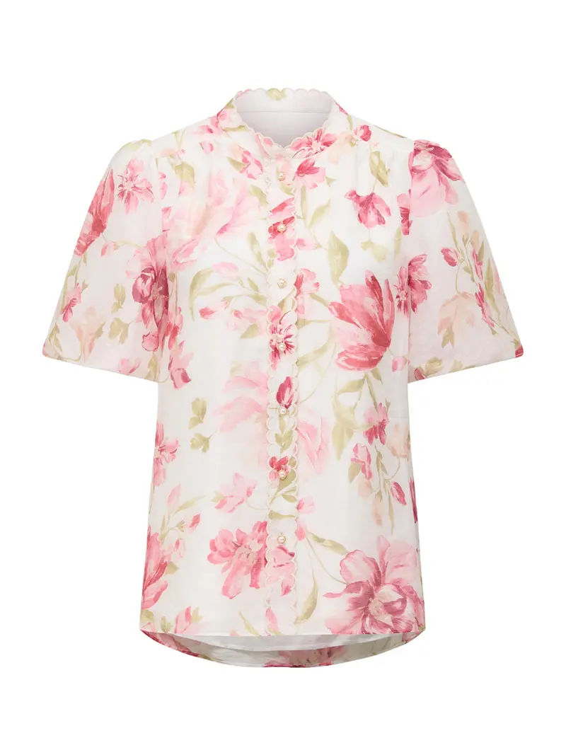 Becca Scalloped Neck Blouse 1