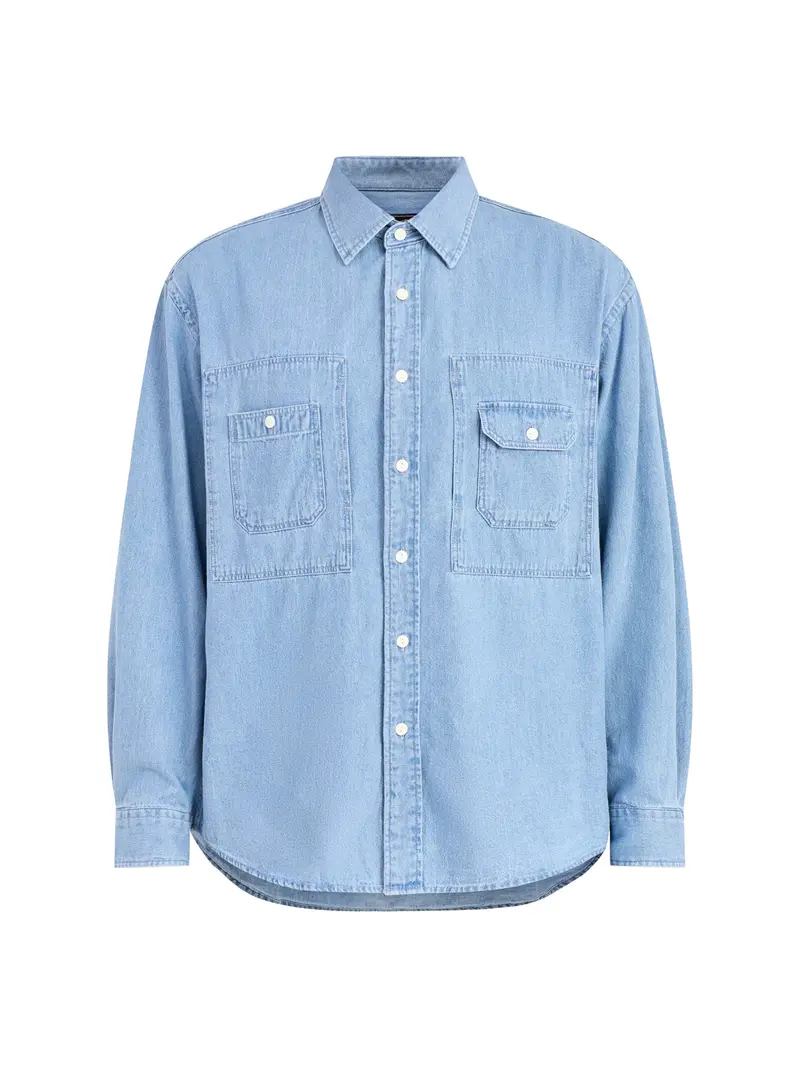 Bleach Denim Utility Shirt Blue 1