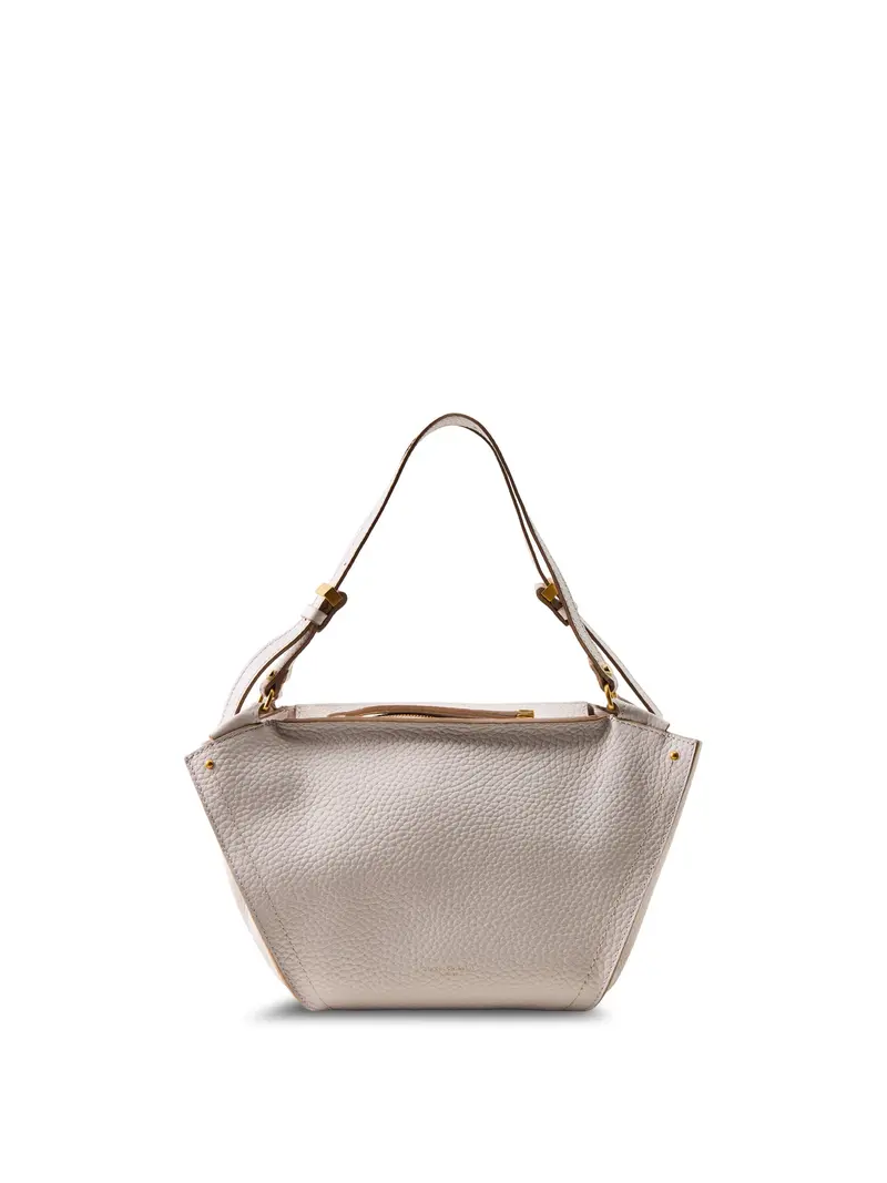 Bloom Structured Leather Tote Bag Beige 1
