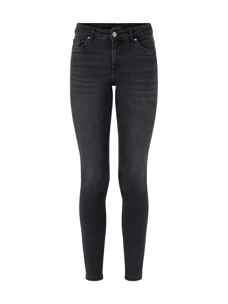 Blush Mid Waist Skinny Jeans Black 1