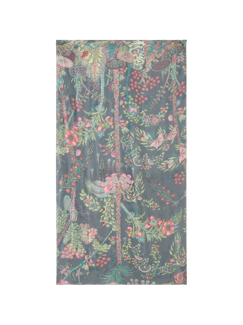 Boho Garden Scarf Grey 1