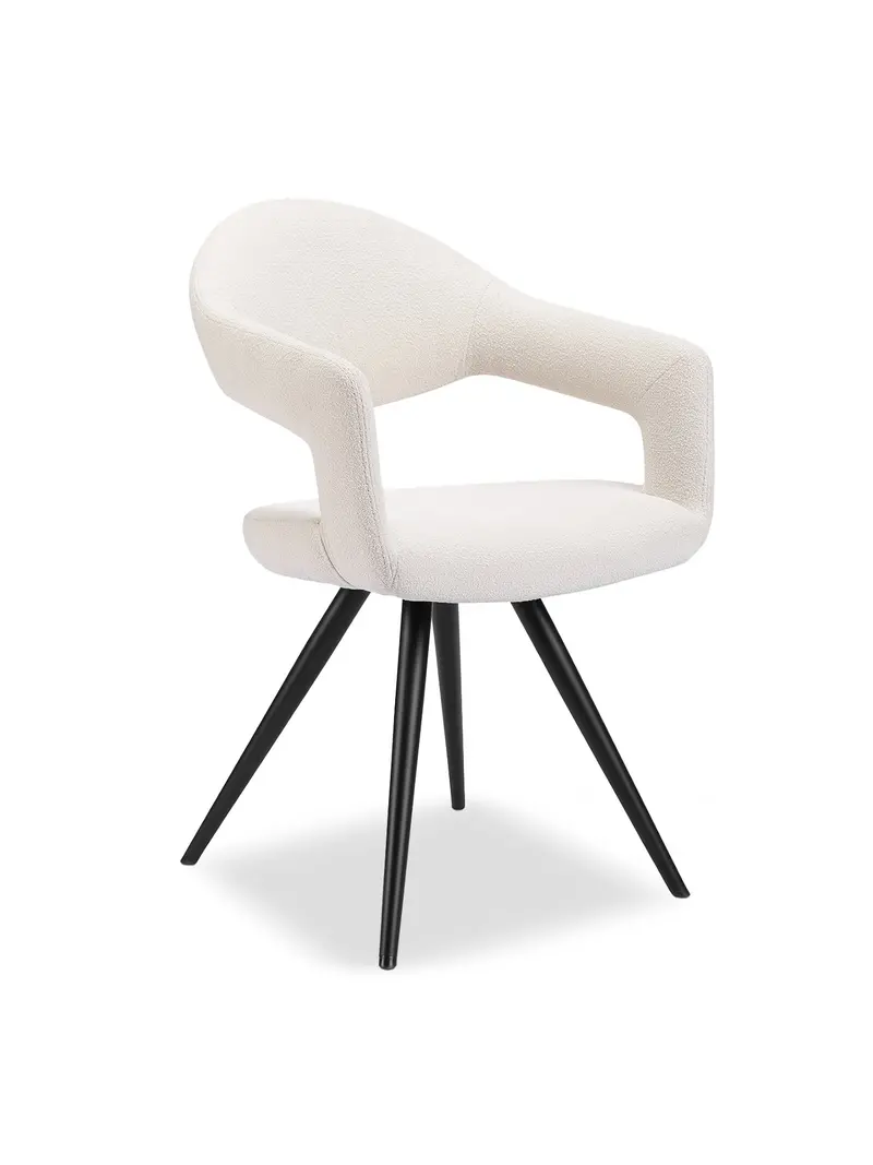 Boucle Dining Armchair Set Of 2 1