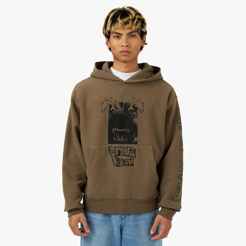 Brain Dead Future Vision Hoodie Coffee 1