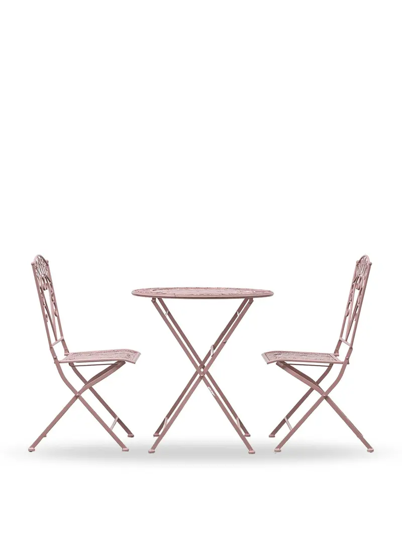 Brindisi 2 Seater Bistro Set Pink 1