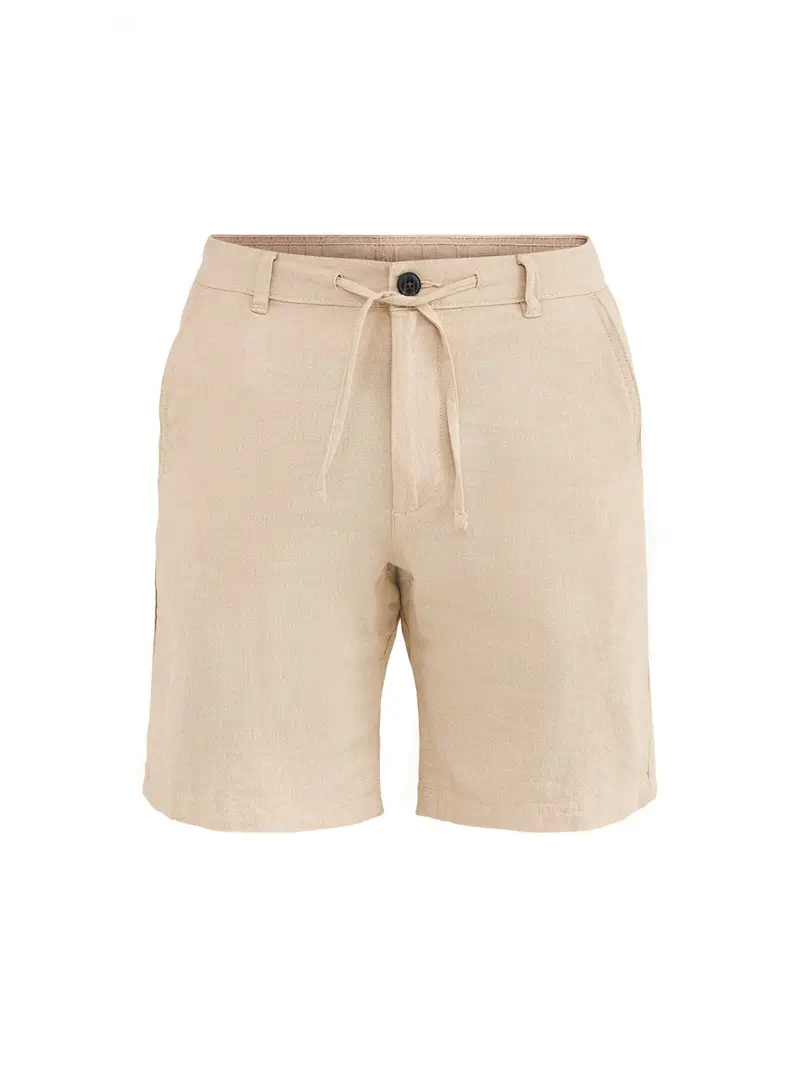 Brody Linen Blend Shorts Beige 1
