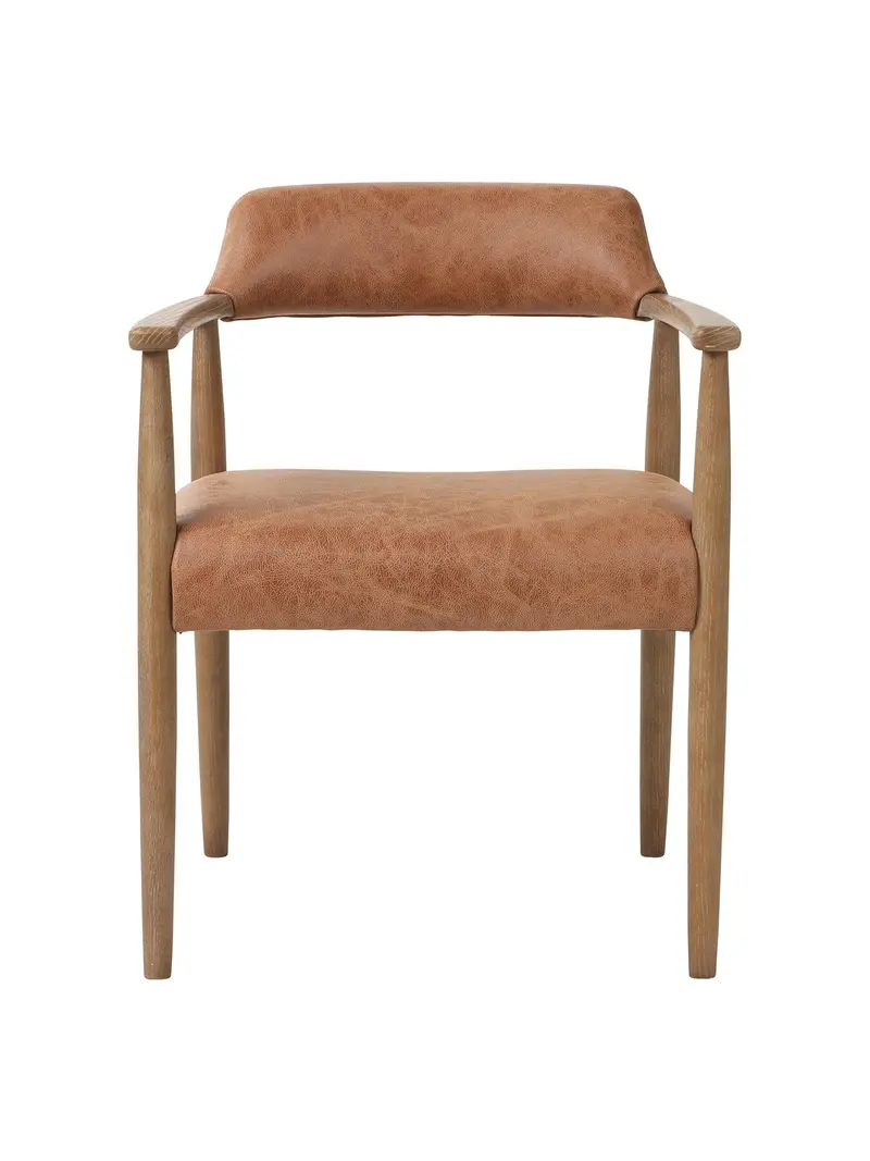 Brown Alden Neutral Fabric Dining Chair 1