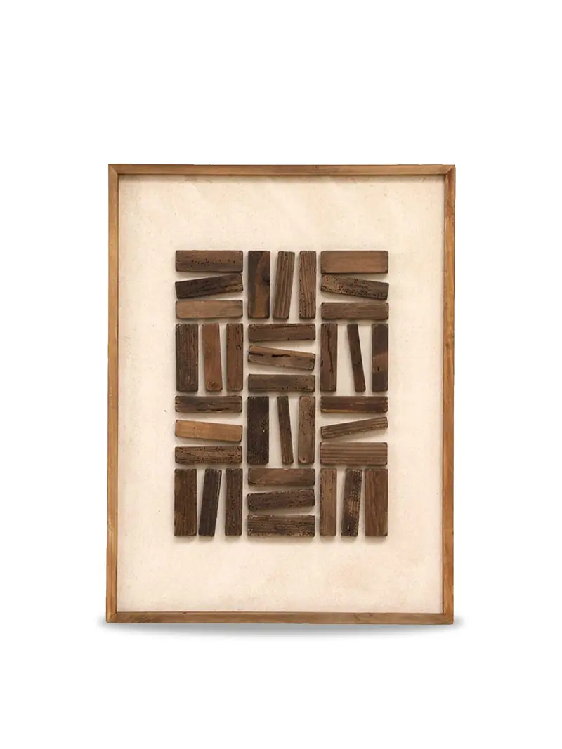 Brown Grid Pattern Wall Art 1