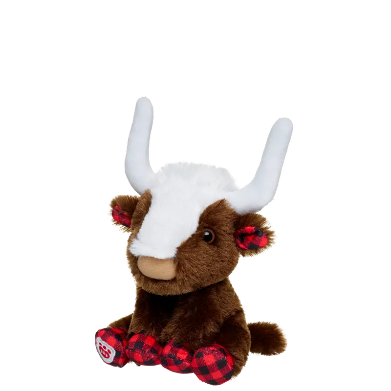 Build-A-Bear Mini Beans® Buffalo Check Longhorn Stuffed Animal 1