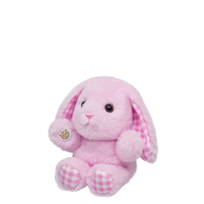 Build-A-Bear Mini Beans Pink Gingham Pawlette Bunny Plush - Limited Edition! 1