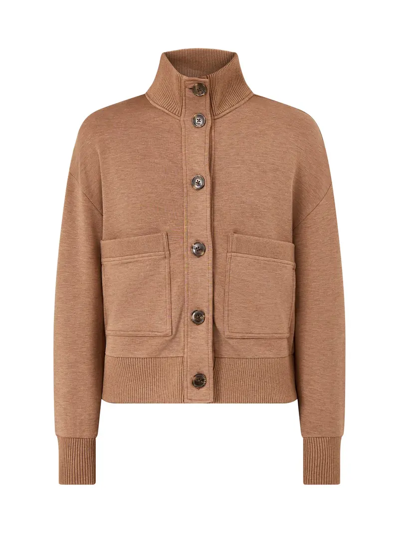 Button Through Fleece Lounge Sweatshirt Bronze 1