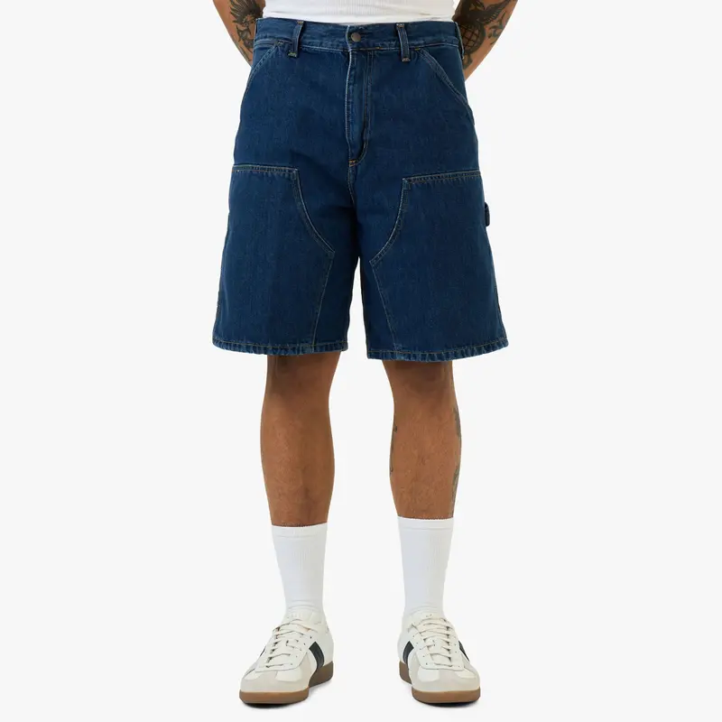 Carhartt Wip Double Knee Short Blue / Heavy Worn Bleached 1
