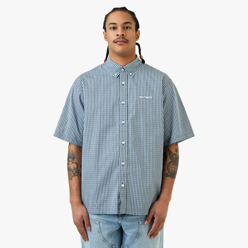 Carhartt Wip Short Sleeve Groff Shirt Groff Check / Blue River 1