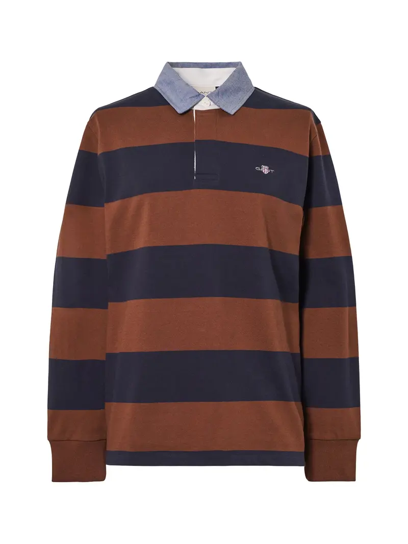 Chambray Stripe Heavy Rugger Brown 1