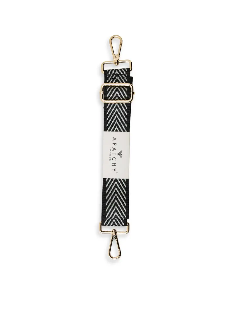Chevron Bag Strap Black Silver 1