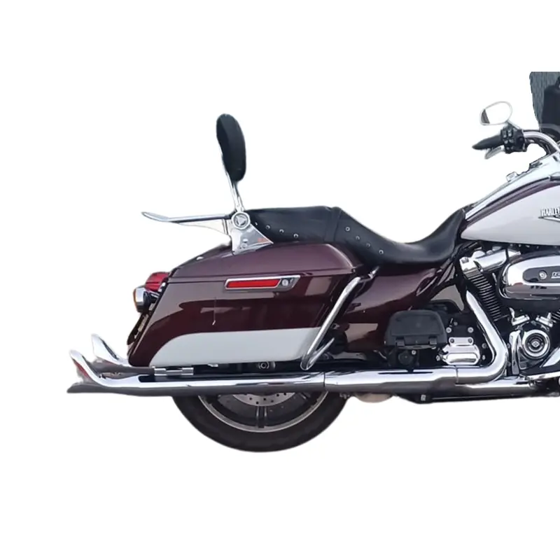 Chrome Fishtail Slip-On Muffler Exhaust For Harley Touring (1995-2016) - 36 Inch Length, Easy Installation, Cool Appearance 1