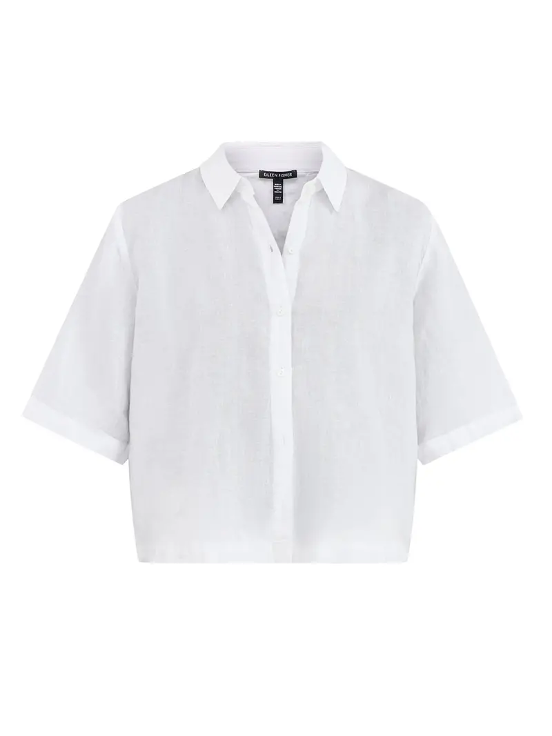 Classic Collar Short Sleeve Shirt White 1