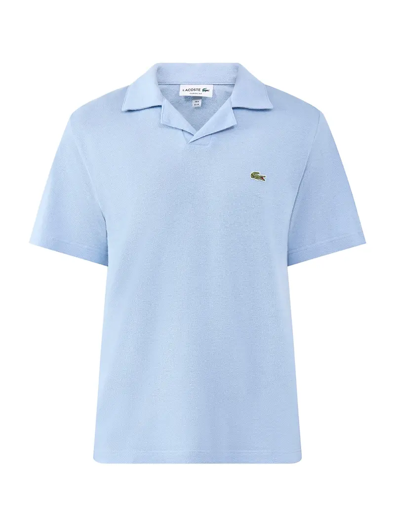 Classic Fit Cotton-Linen Polo Shirt Light Blue 1