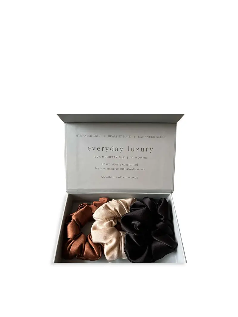 Classic Silk Scrunchies Set Of 4 Neutral 1
