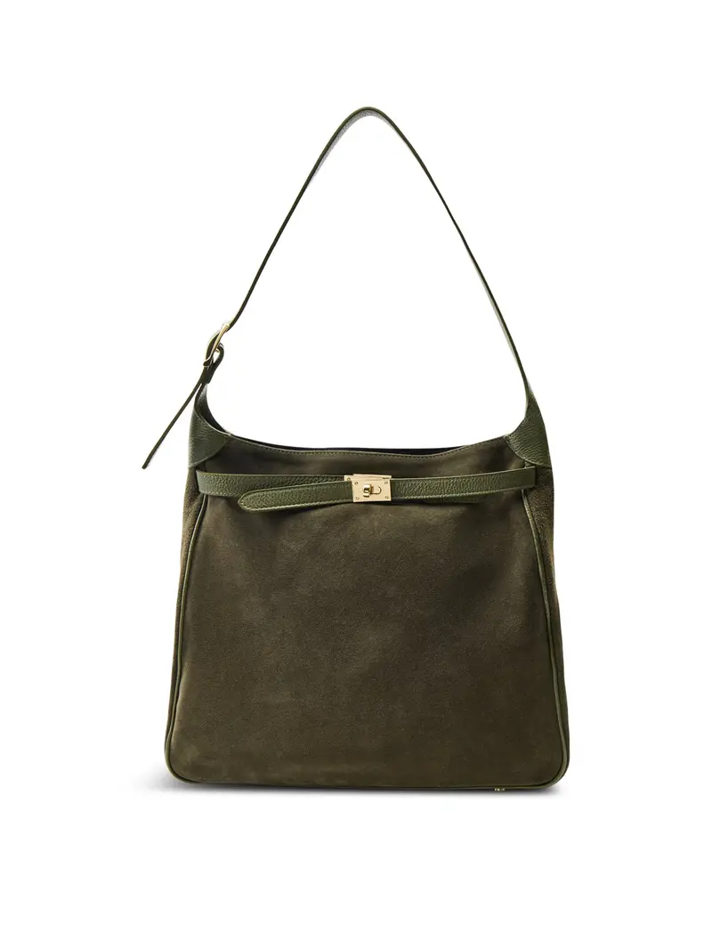 Claude Suede Match Bag Green 1