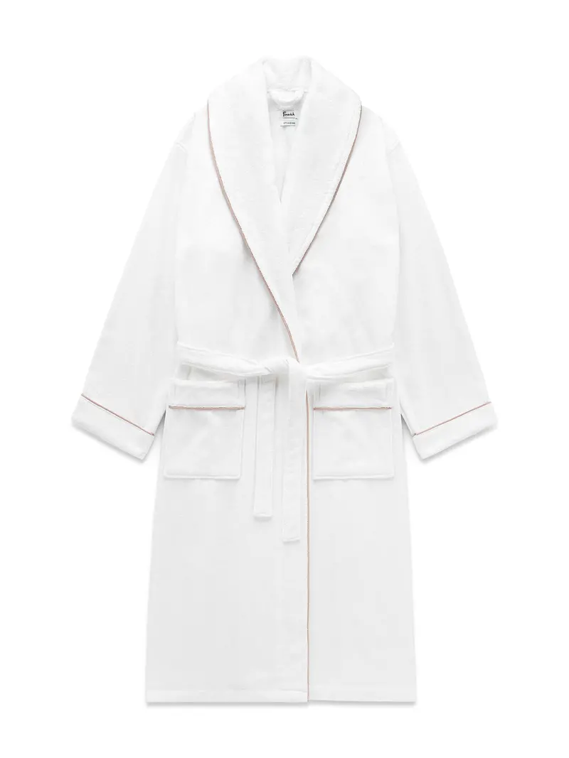 Claygate Bath Robe White/Blush 1
